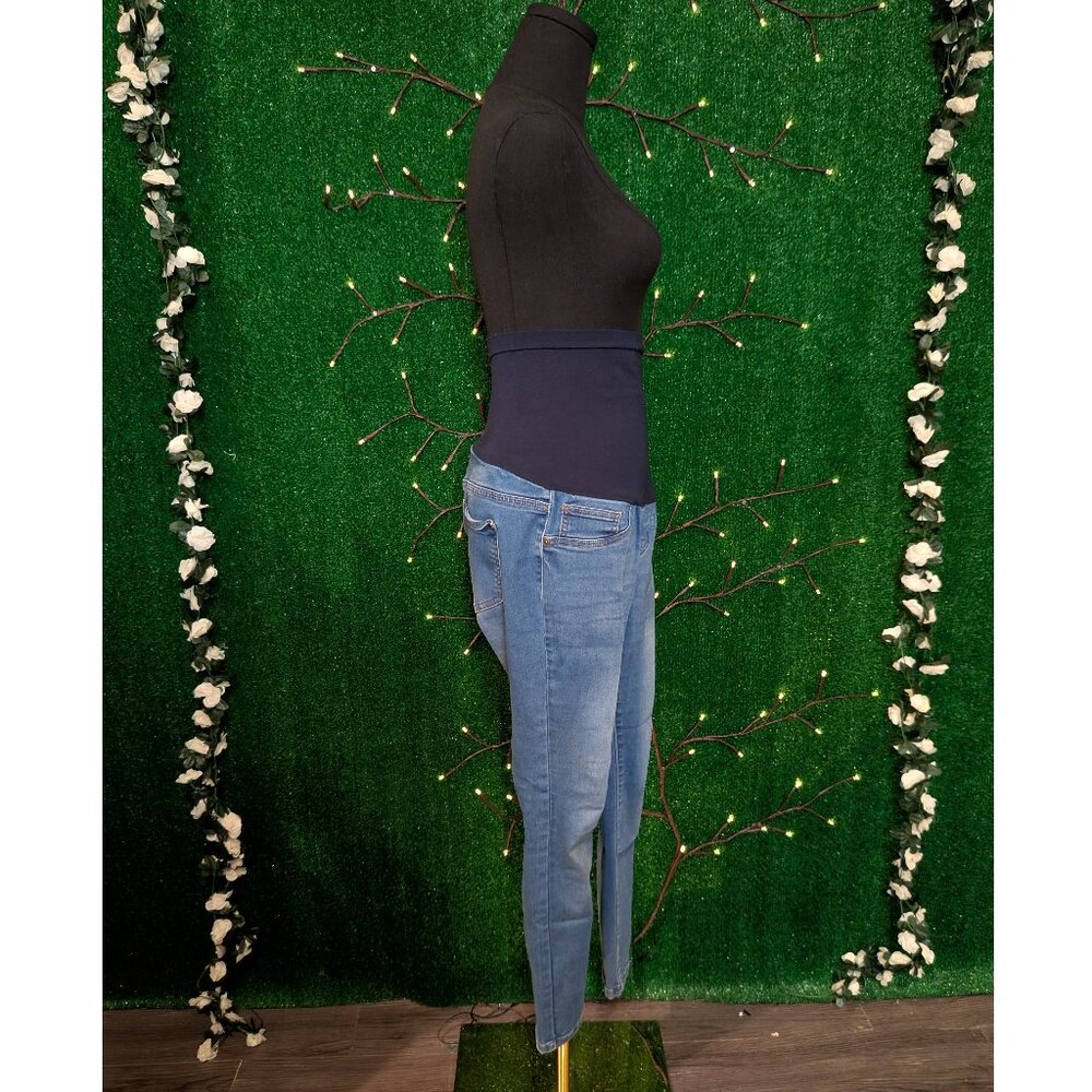 Blue Savvy Full Panel Maternity Skinny Jeans, Size L, Excellent Used Condition! - Picture 3 of 5